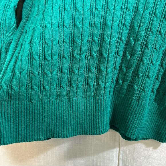 St. John’s Bay Green Cable Knit Cotton Blend Sweater Size 1X - Picture 8 of 10